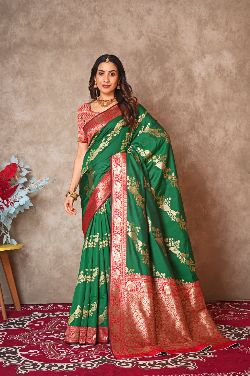 Kantan Silk Saree with Rich Embroidery & Zari Work