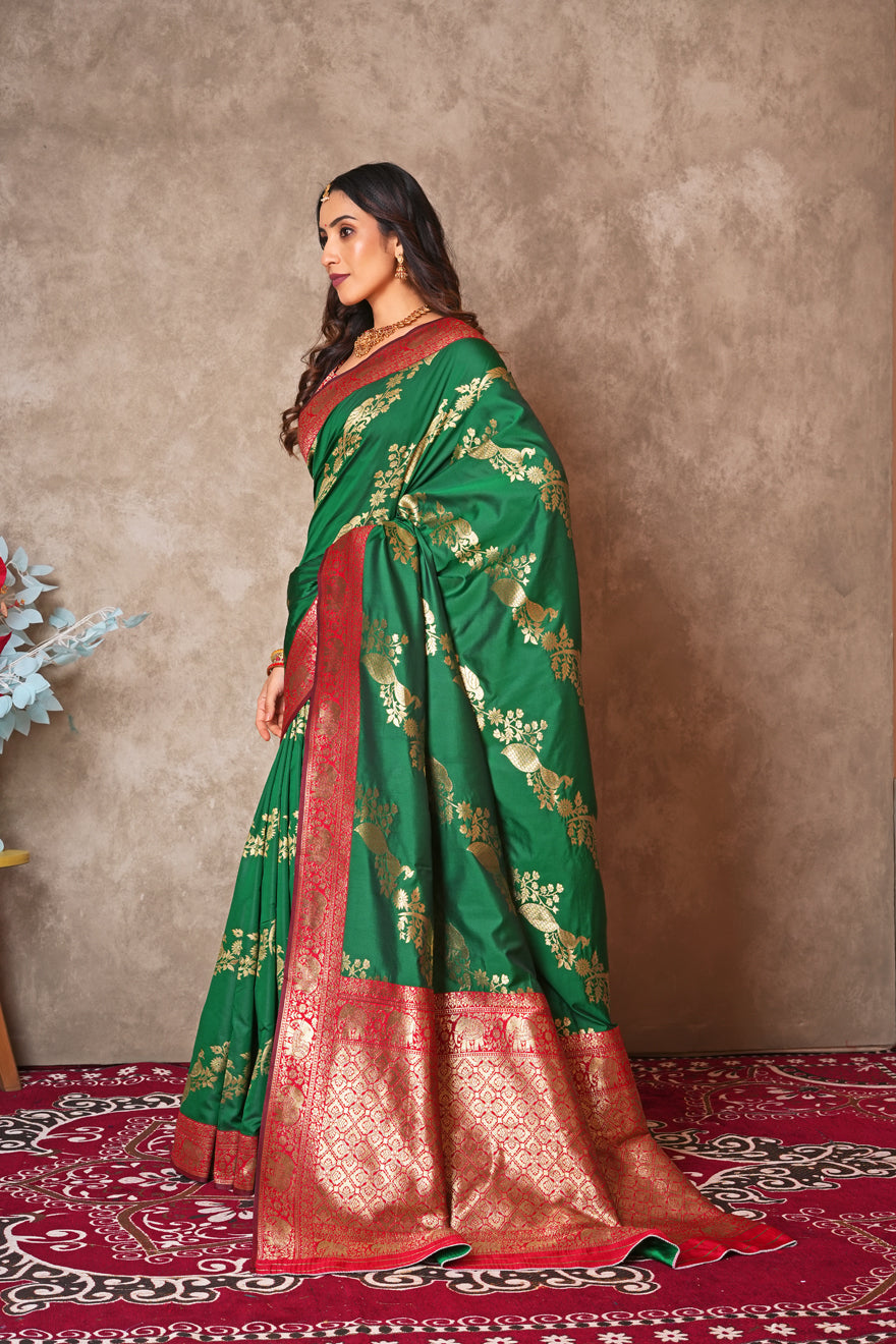 Kantan Silk Saree with Rich Embroidery & Zari Work