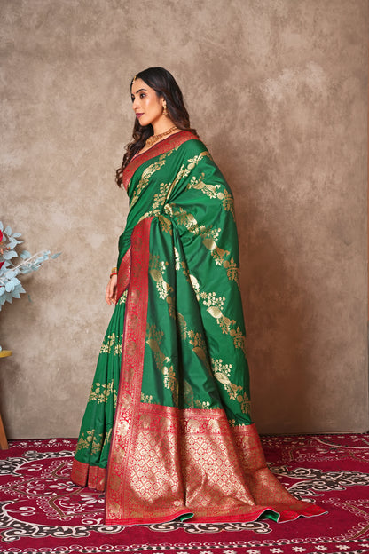 Kantan Silk Saree with Rich Embroidery & Zari Work