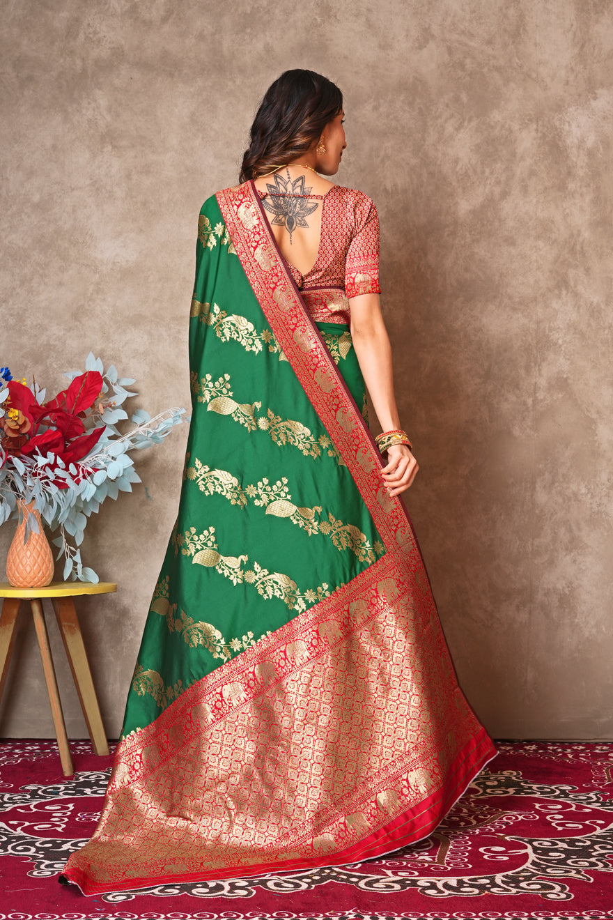 Kantan Silk Saree with Rich Embroidery & Zari Work