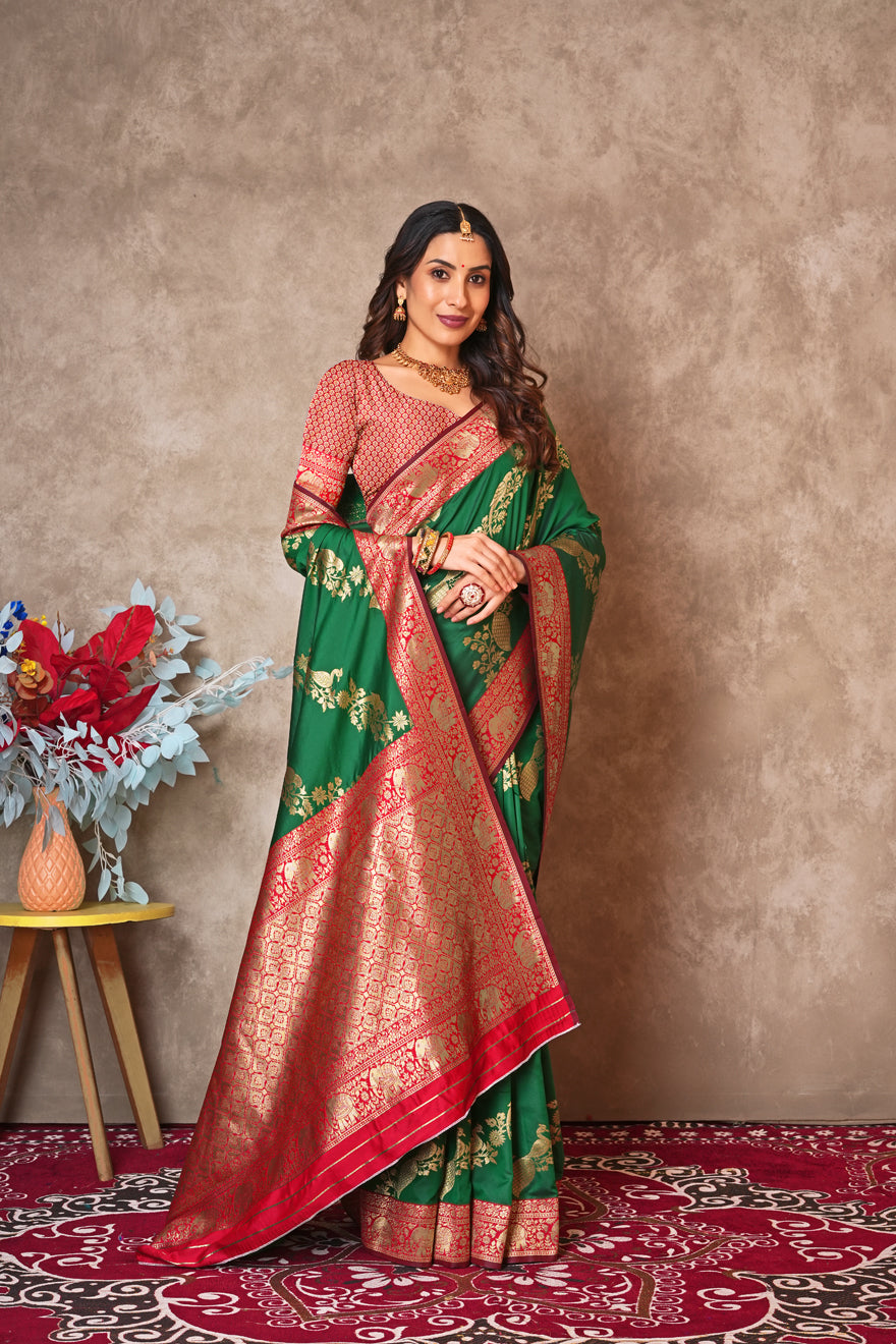 Kantan Silk Saree with Rich Embroidery & Zari Work