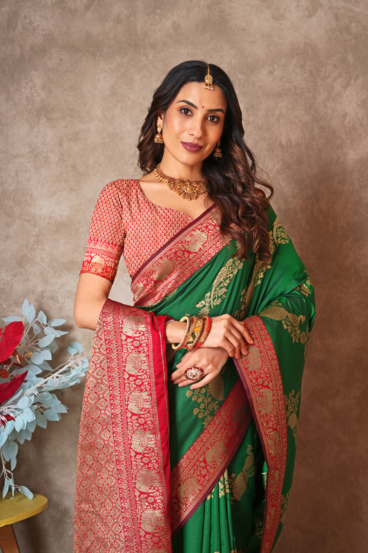 Kantan Silk Saree with Rich Embroidery & Zari Work