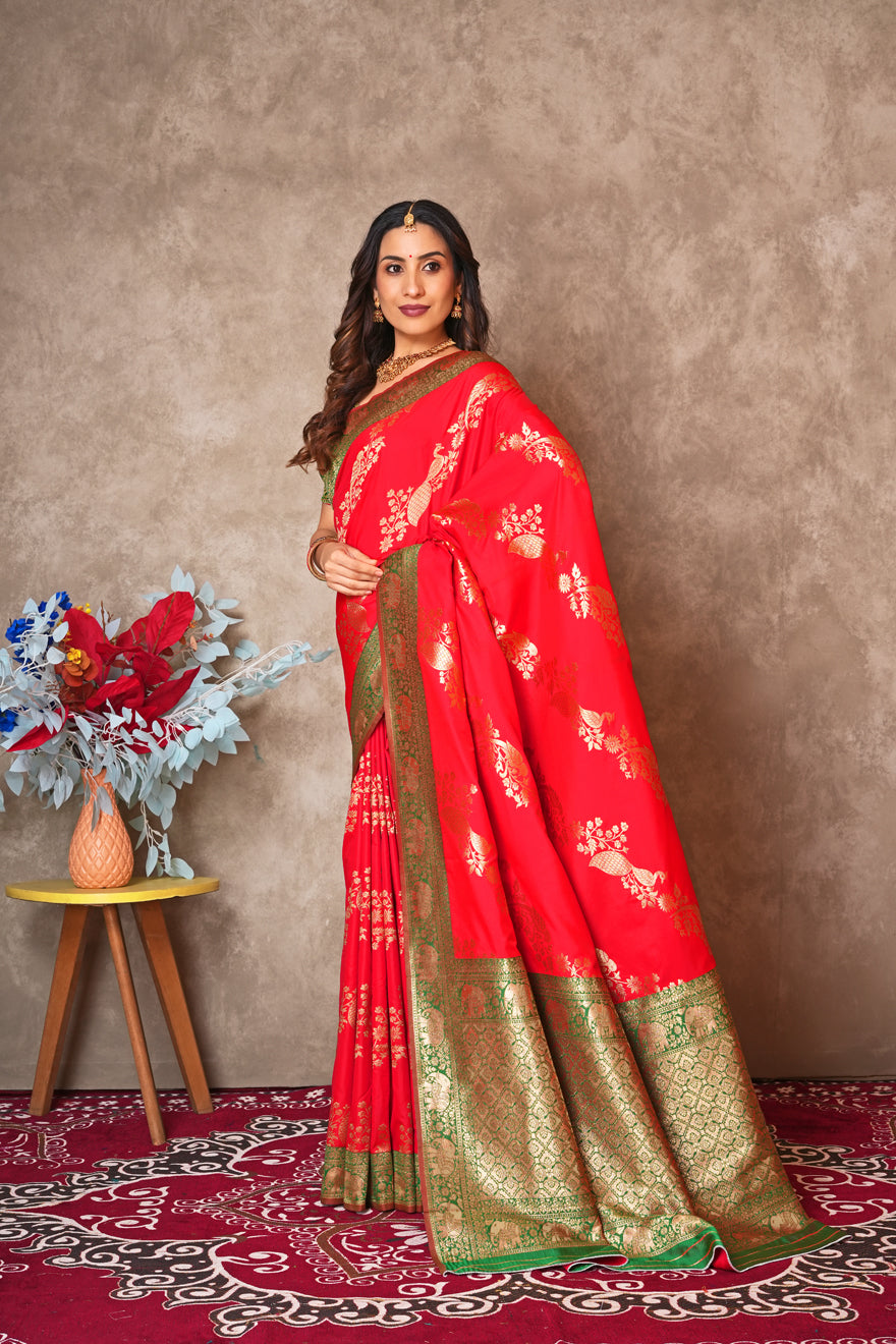 Kantan Silk Saree with Rich Embroidery & Zari Work