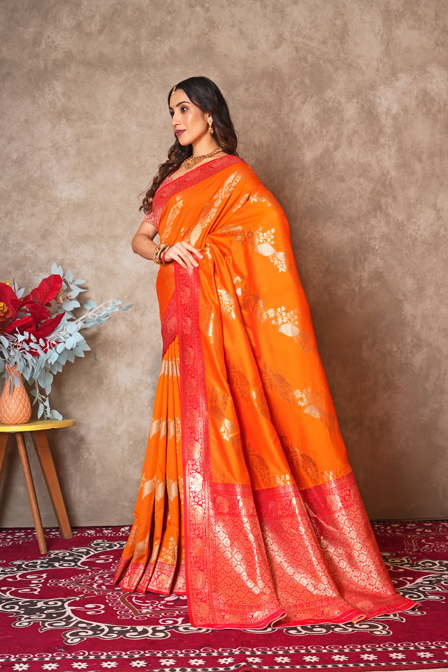 Kantan Silk Saree with Rich Embroidery & Zari Work