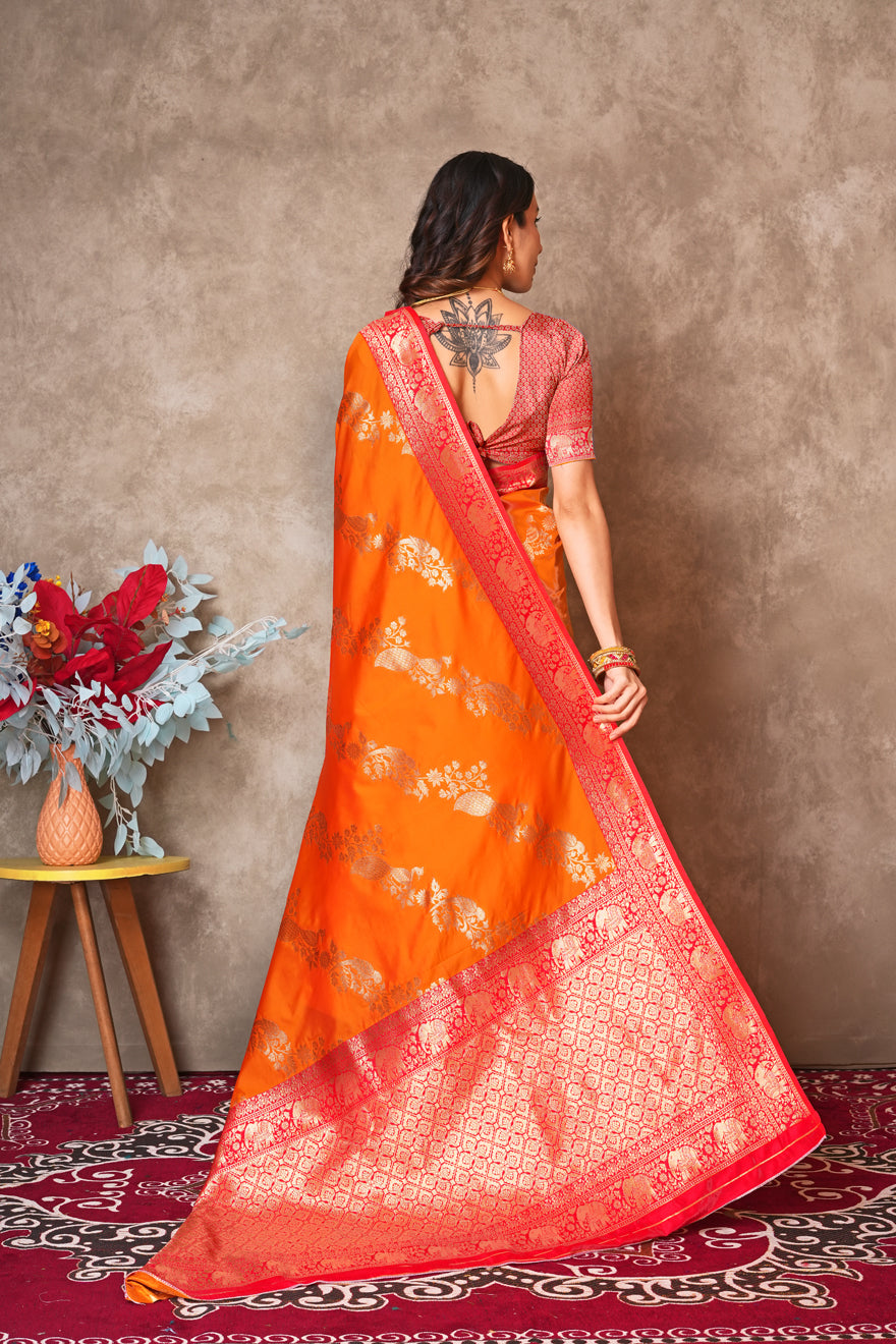 Kantan Silk Saree with Rich Embroidery & Zari Work