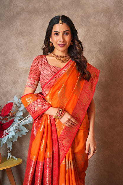 Kantan Silk Saree with Rich Embroidery & Zari Work