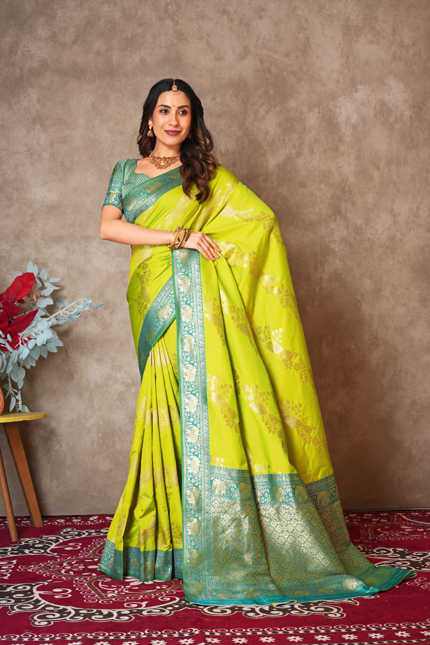 Kantan Silk Saree with Rich Embroidery & Zari Work