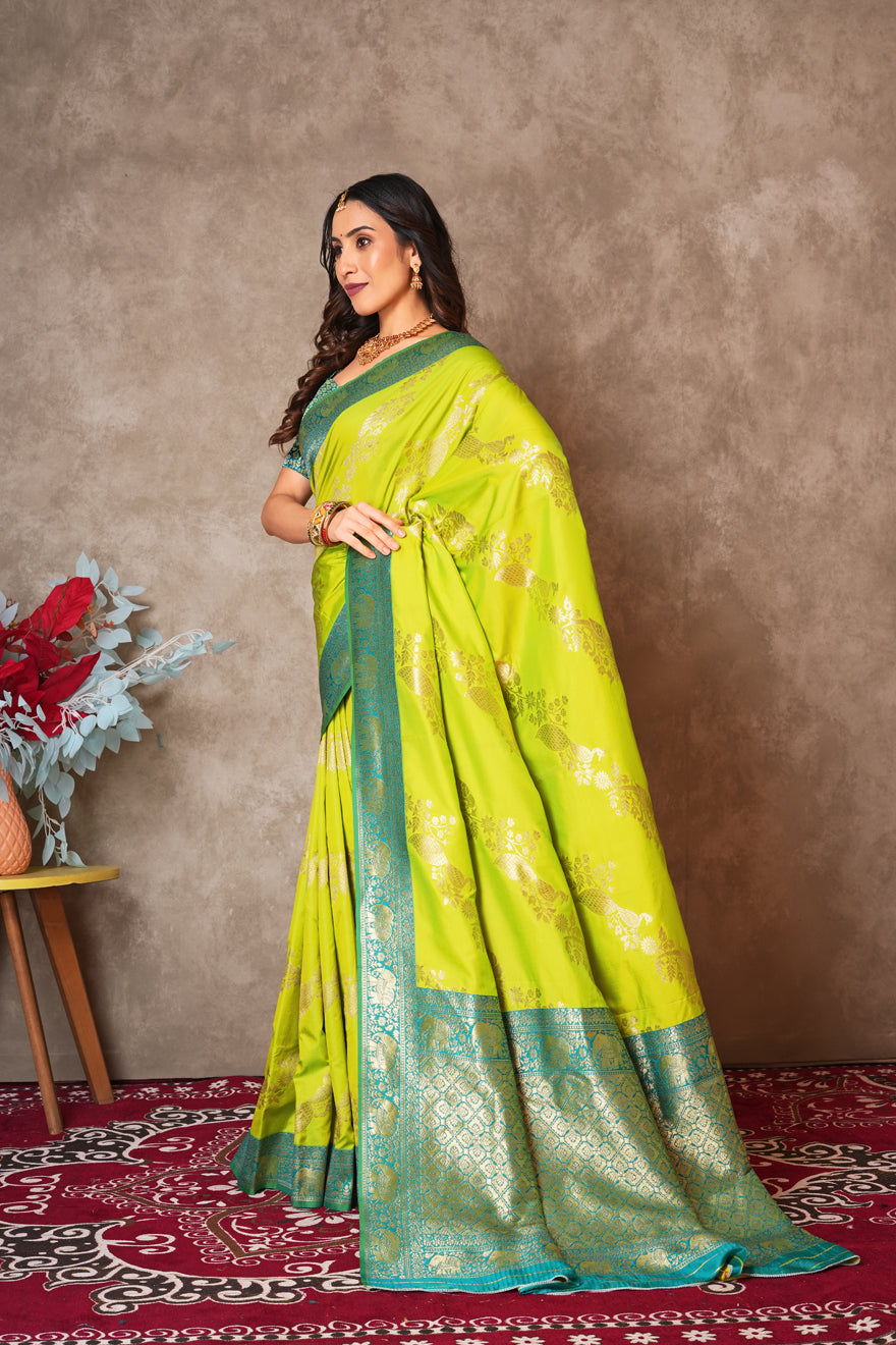 Kantan Silk Saree with Rich Embroidery & Zari Work