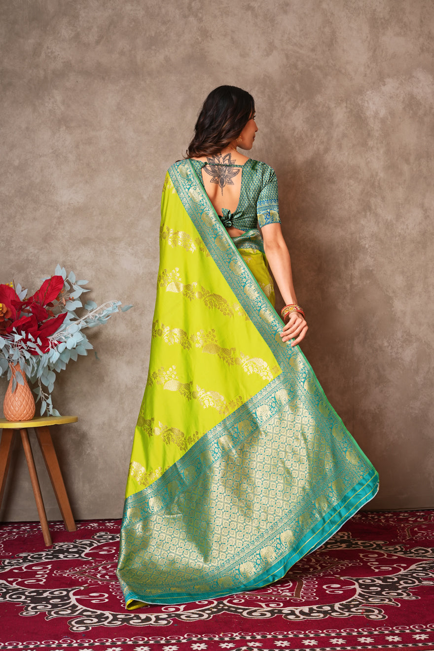 Kantan Silk Saree with Rich Embroidery & Zari Work