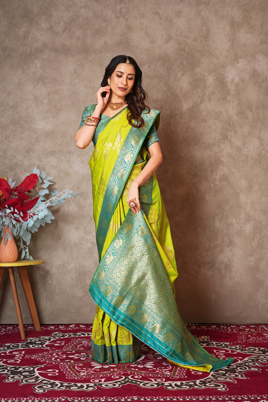 Kantan Silk Saree with Rich Embroidery & Zari Work