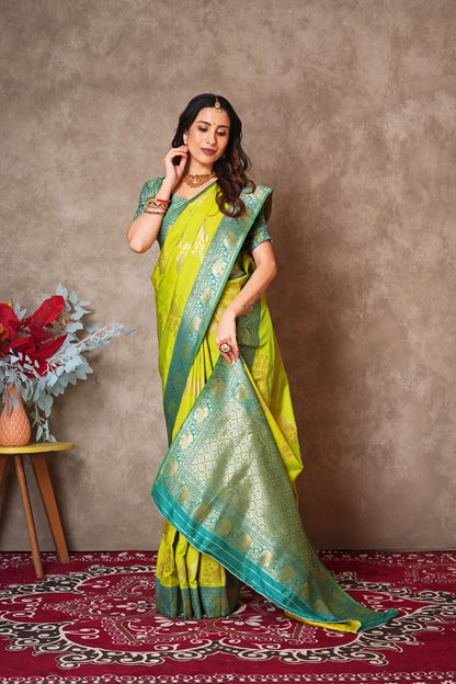 Kantan Silk Saree with Rich Embroidery & Zari Work