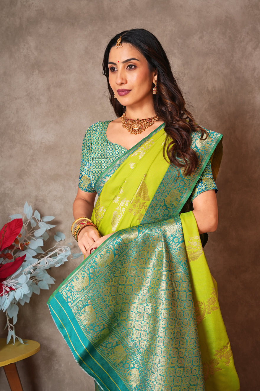 Kantan Silk Saree with Rich Embroidery & Zari Work