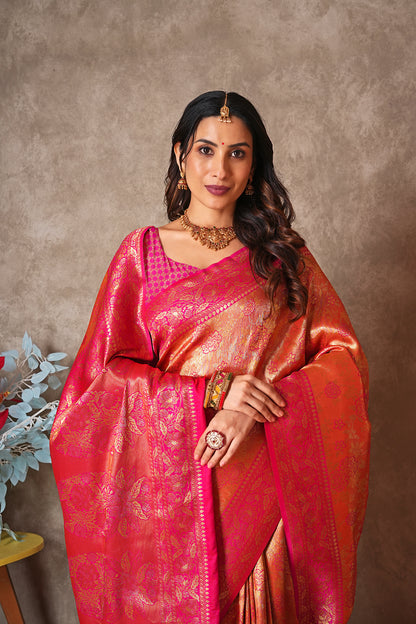 Royal Kanjivaram Silk Saree with Timeless Zari Detailing