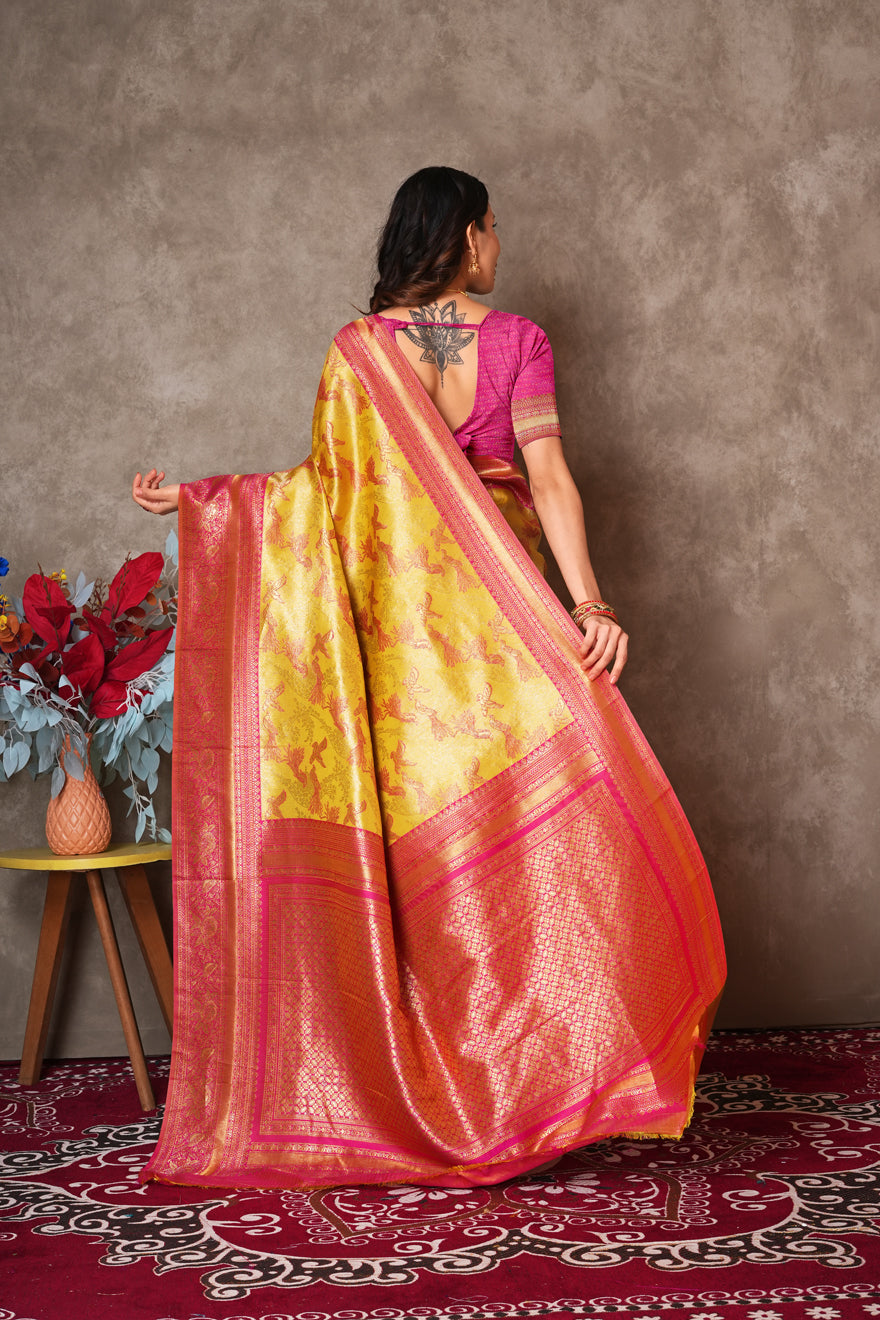Royal Kanjivaram Silk Saree with Timeless Zari Detailing