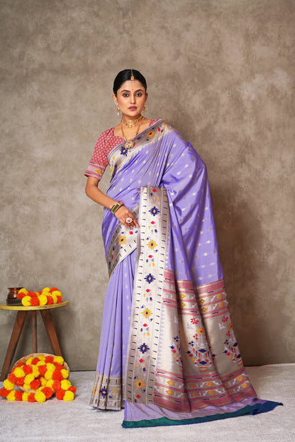 Pure Paithani Silk Saree – Rich Pallu & Festive Charm