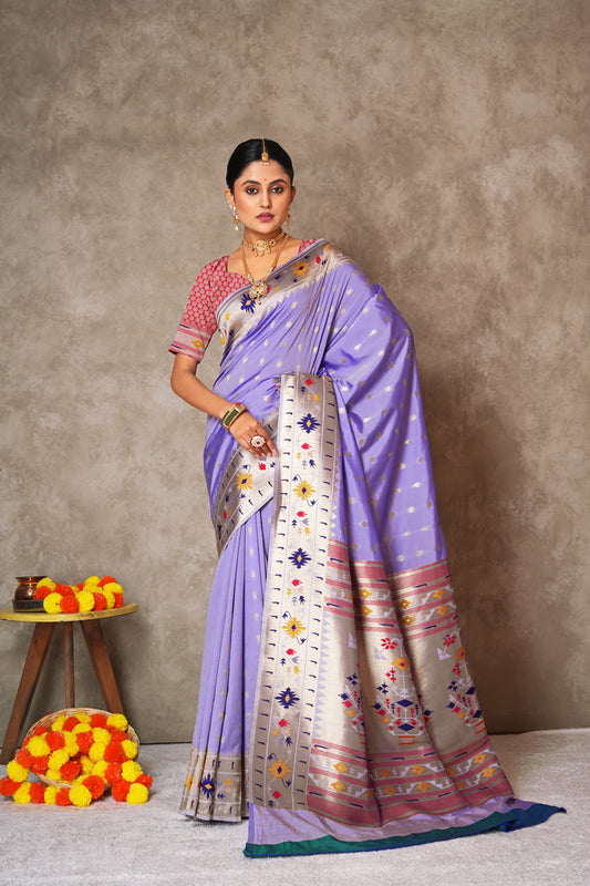 Pure Paithani Silk Saree – Rich Pallu & Festive Charm