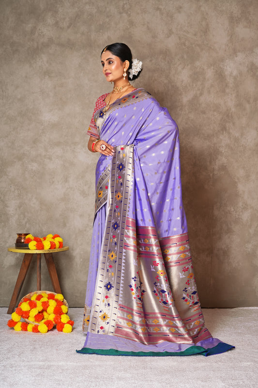 Pure Paithani Silk Saree – Rich Pallu & Festive Charm