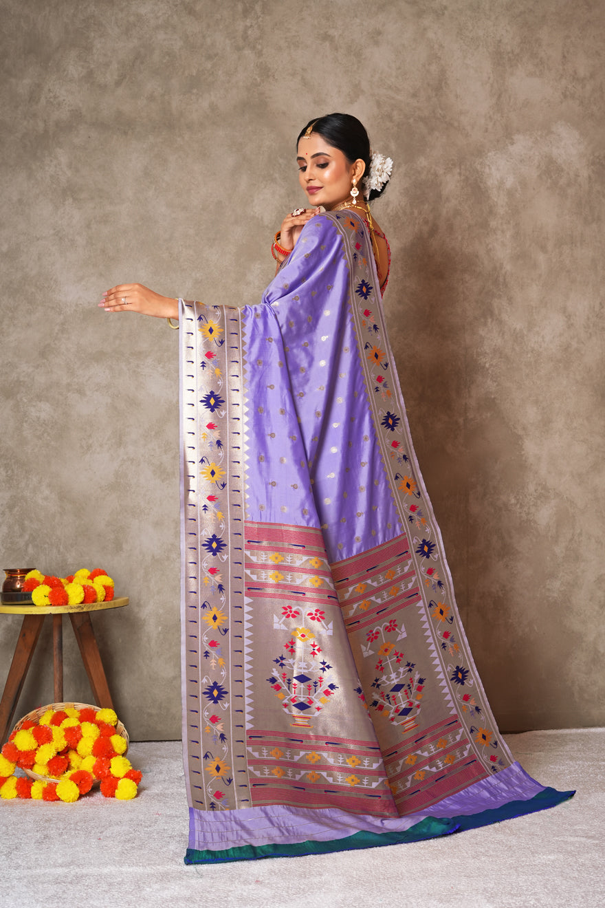 Pure Paithani Silk Saree – Rich Pallu & Festive Charm