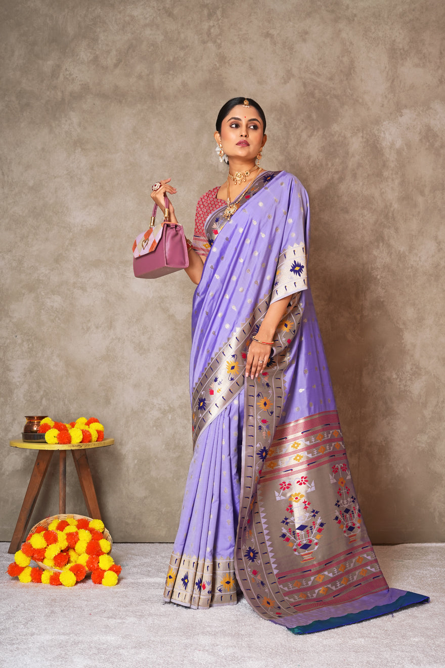 Pure Paithani Silk Saree – Rich Pallu & Festive Charm