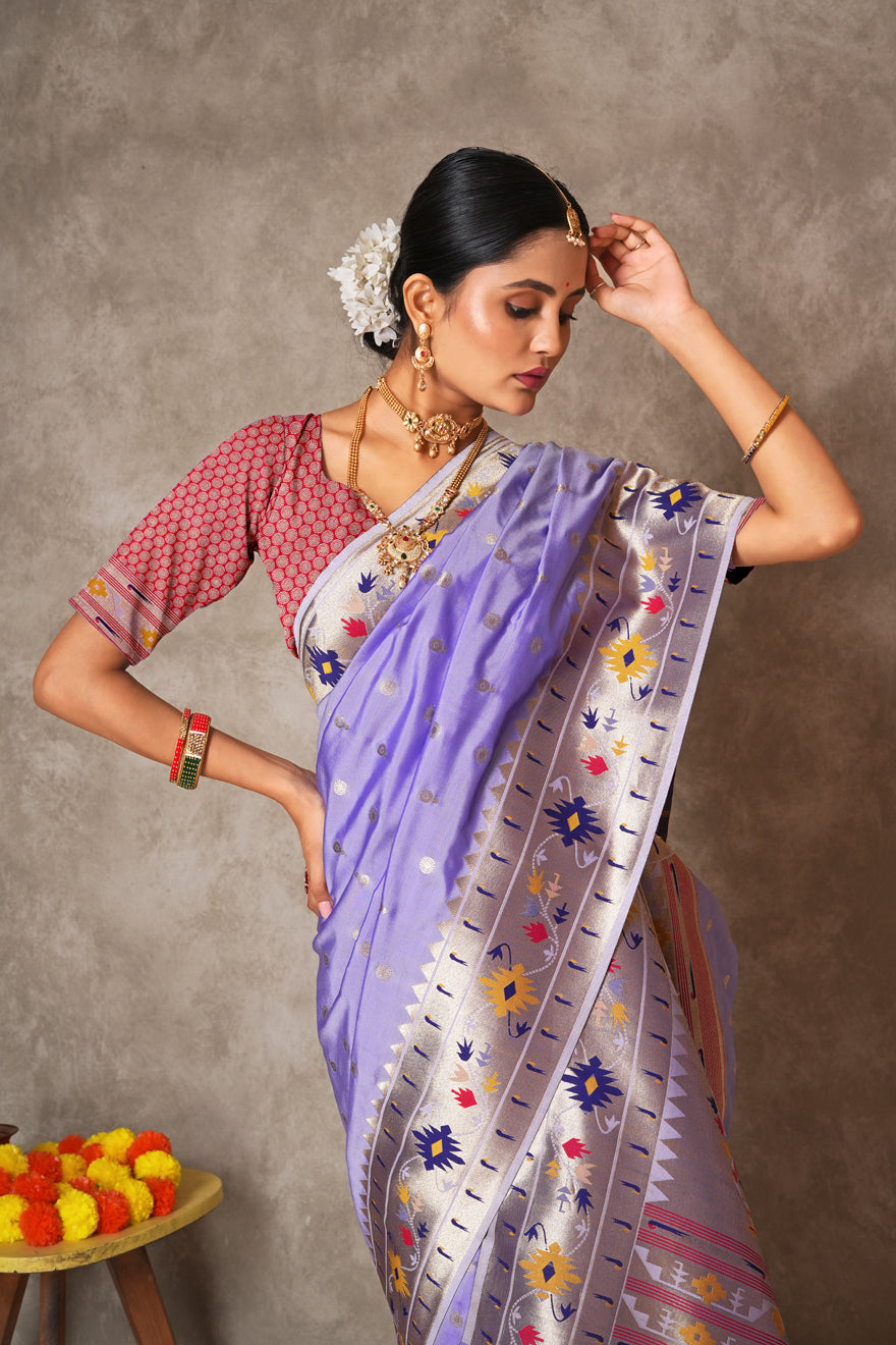 Pure Paithani Silk Saree – Rich Pallu & Festive Charm