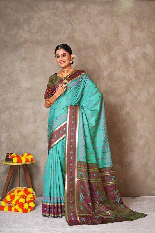 Pure Ikkat Silk Saree for Women – Vibrant Patterns & Rich Texture