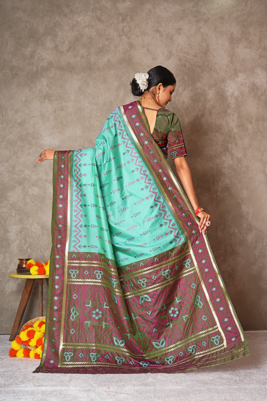 Pure Ikkat Silk Saree for Women – Vibrant Patterns & Rich Texture