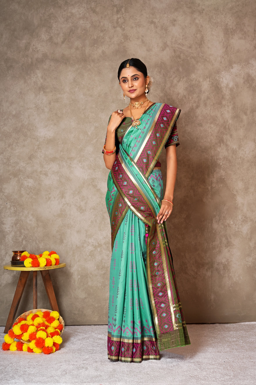 Pure Ikkat Silk Saree for Women – Vibrant Patterns & Rich Texture