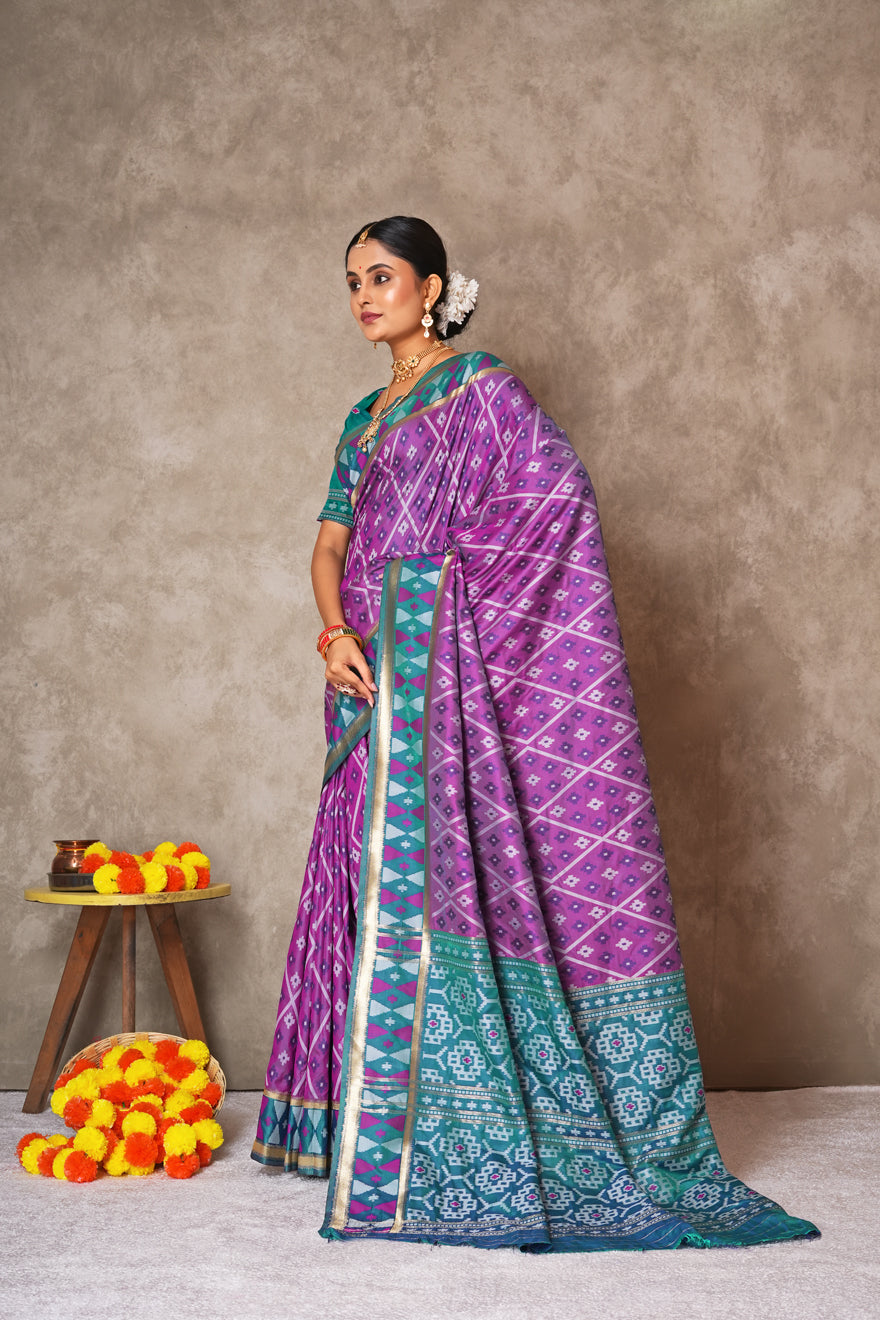 Pure Ikkat Silk Saree for Women – Vibrant Patterns & Rich Texture