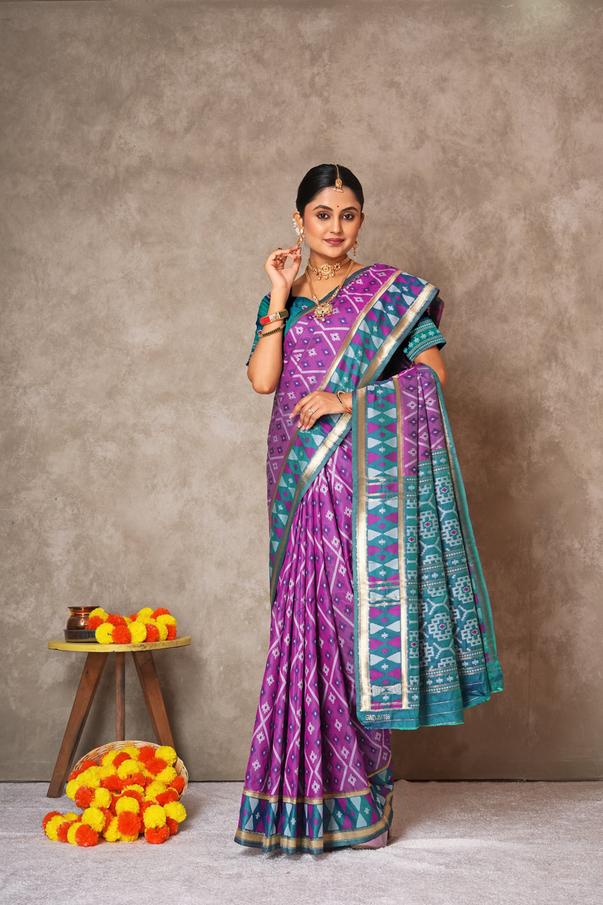 Pure Ikkat Silk Saree for Women – Vibrant Patterns & Rich Texture