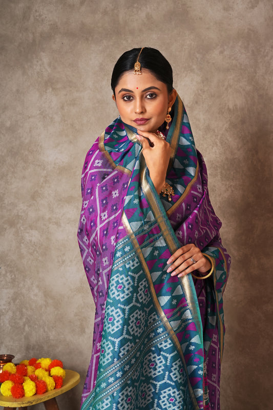 Pure Ikkat Silk Saree for Women – Vibrant Patterns & Rich Texture