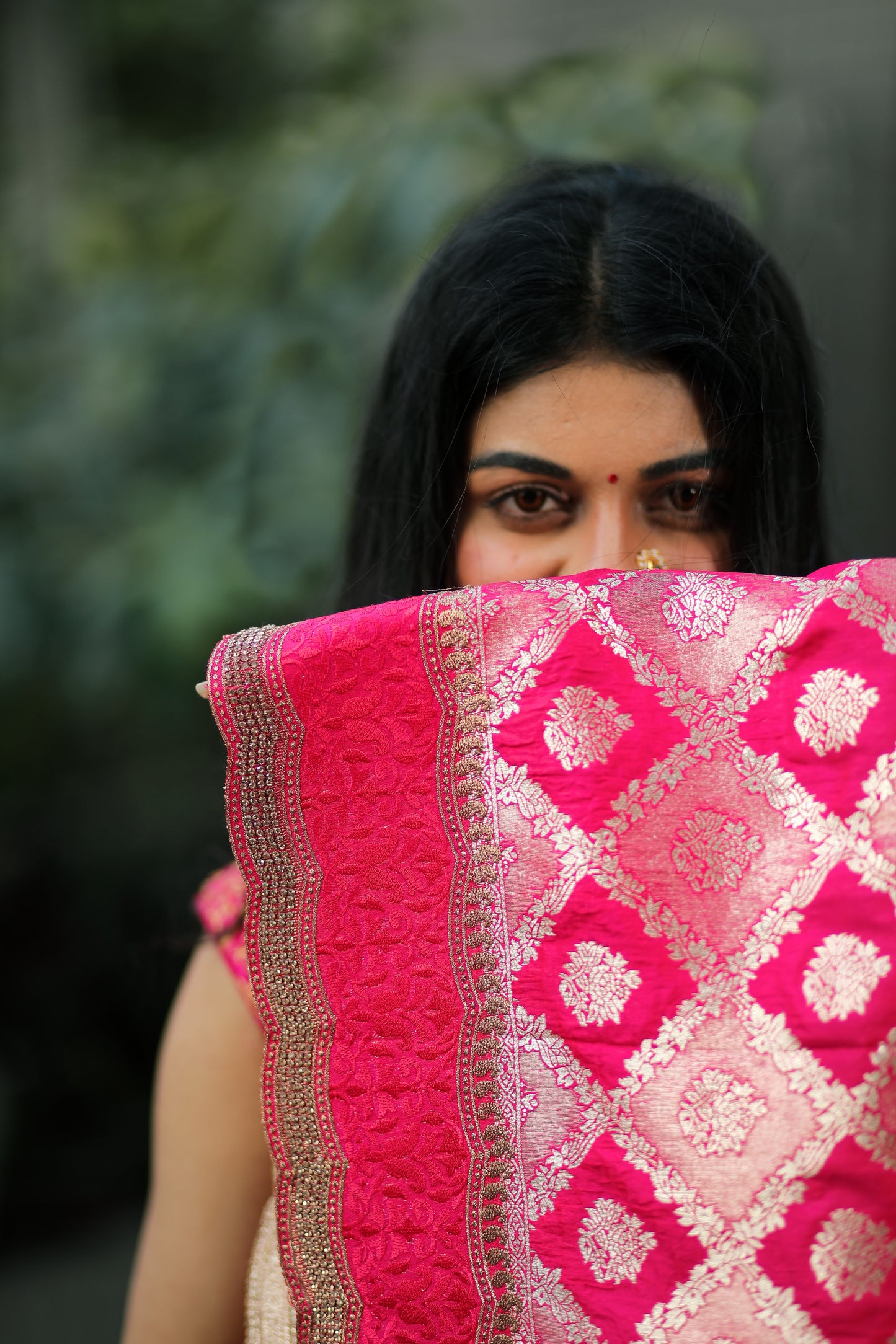 Luxurious Katan Silk Banarasi Saree with Hand Embroidery & Jarkan Work - Jagmohini