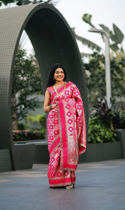  Katan Silk Banarasi Saree with Hand Embroidery 