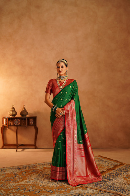 Semi paithani katan silk saree online shopping

