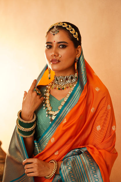 Premium semi paithani katan silk saree online shopping

