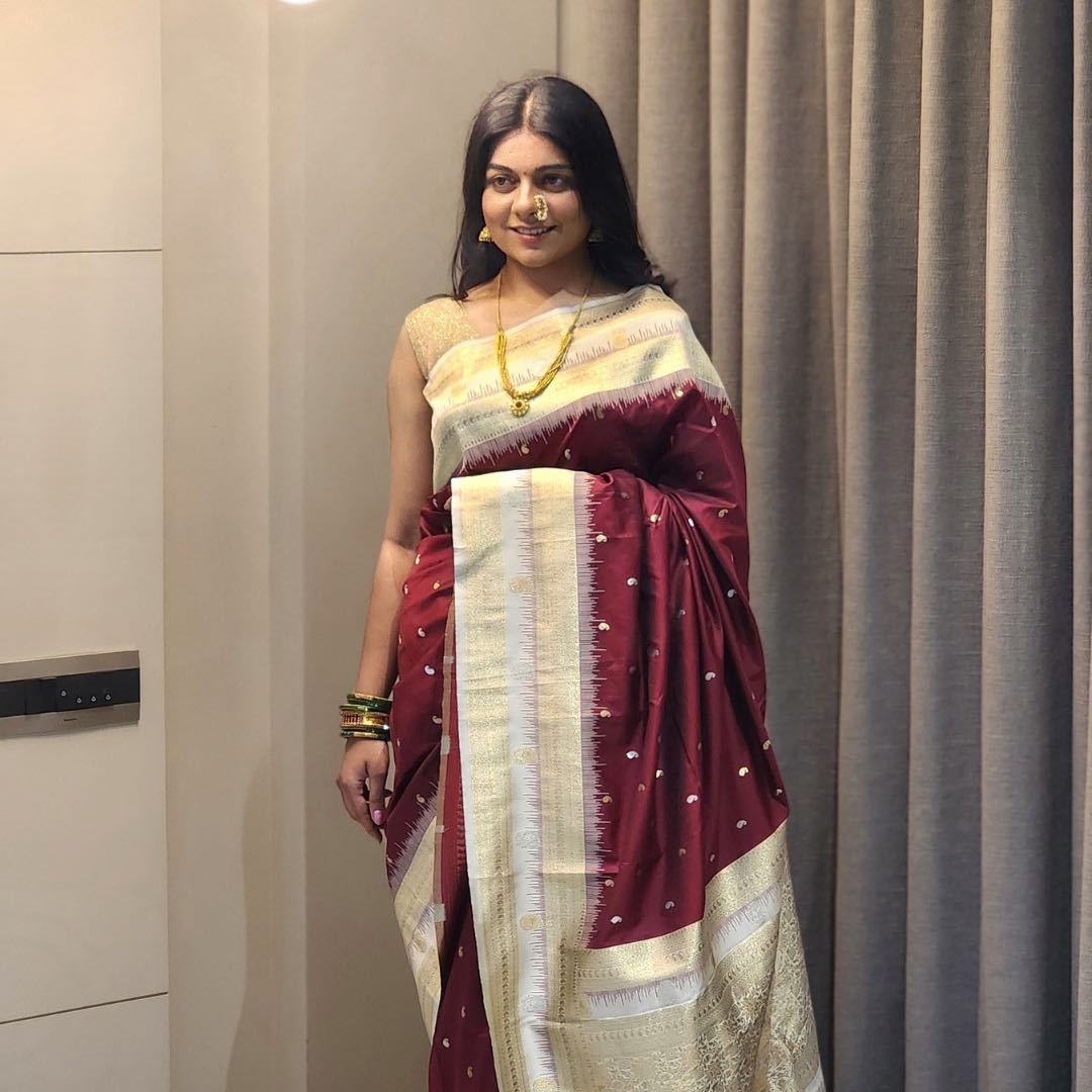 Graceful Soft Silk Sarees with Silver Jari Meenakari Embroidery - Jagmohini