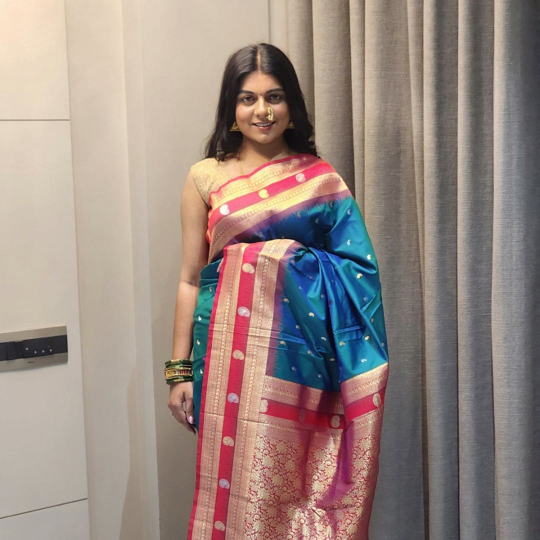 Luxurious Soft Silk Saree with Anmol Jari & Silver Meenakari - Jagmohini