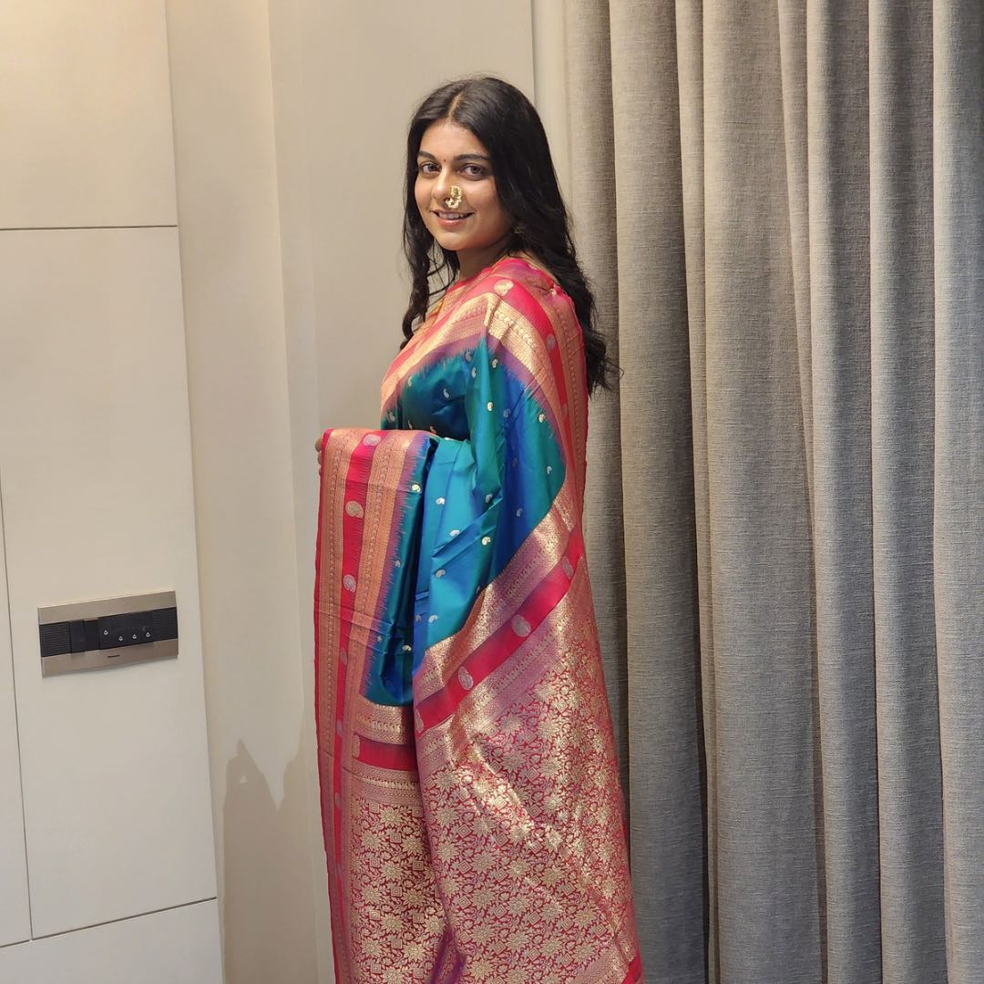 Luxurious Soft Silk Saree with Anmol Jari & Silver Meenakari - Jagmohini