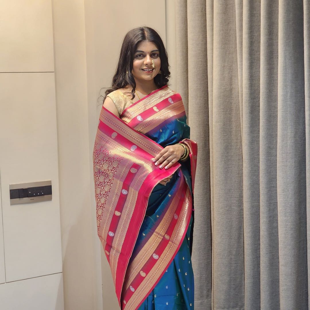 Luxurious Soft Silk Saree with Anmol Jari & Silver Meenakari - Jagmohini