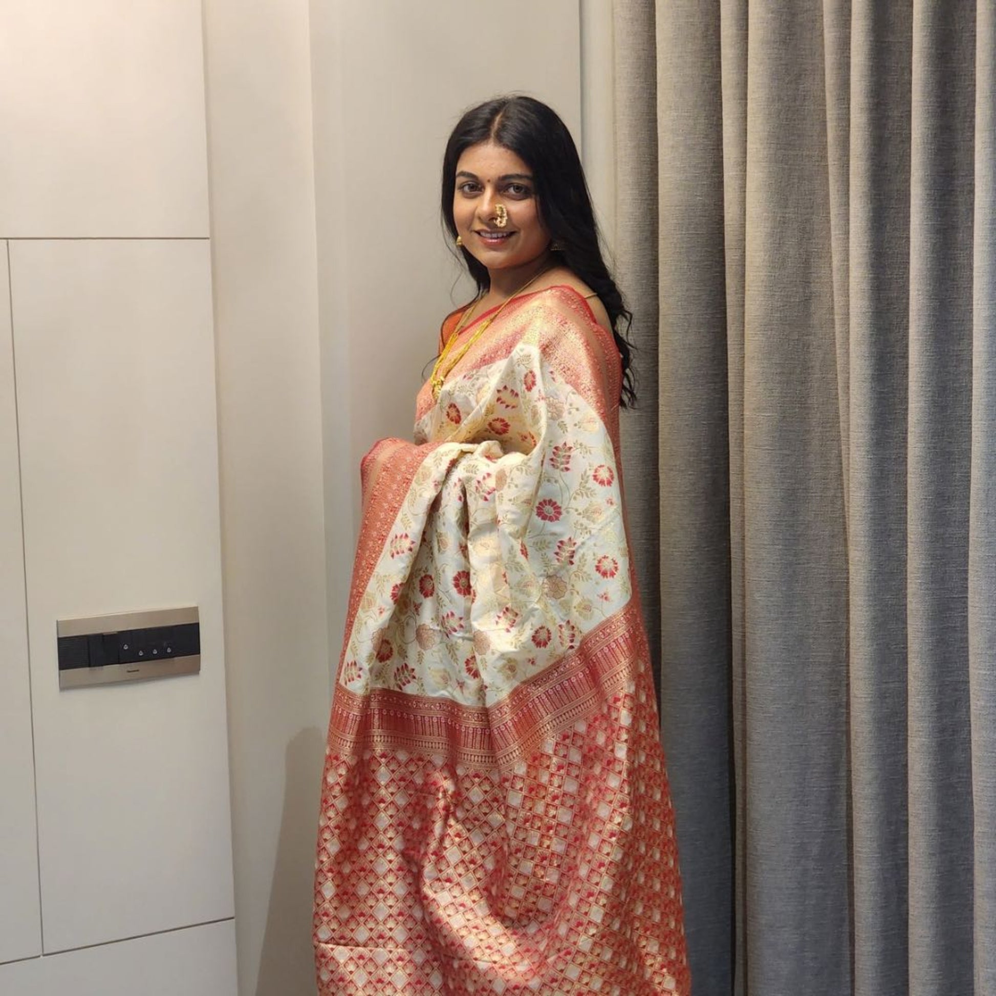 Authentic Soft Silk Sarees with Fine Silver Meenakari Work - Jagmohini