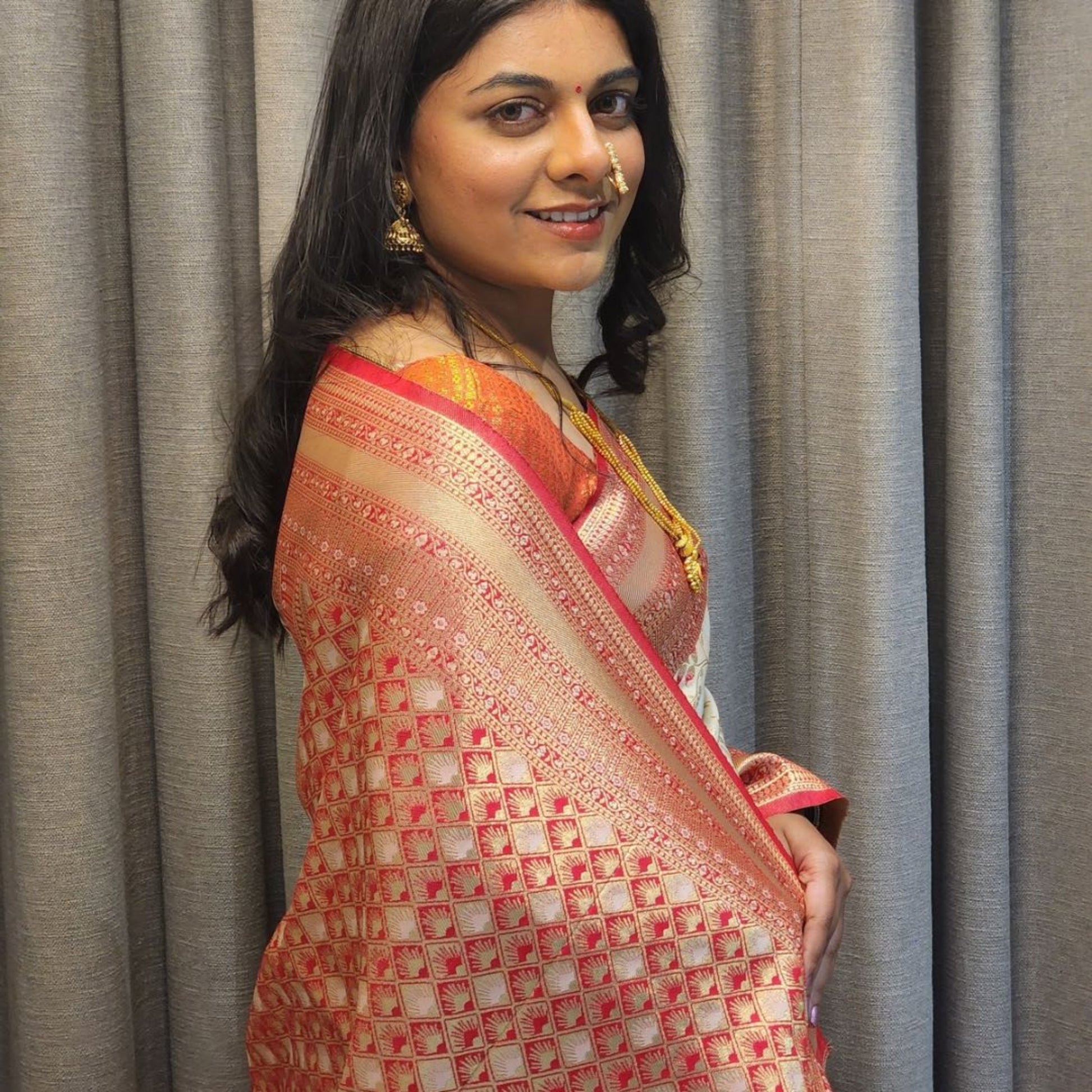 Authentic Soft Silk Sarees with Fine Silver Meenakari Work - Jagmohini