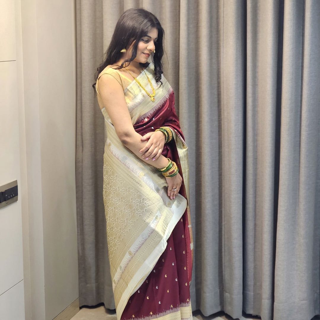 Graceful Soft Silk Sarees with Silver Jari Meenakari Embroidery - Jagmohini